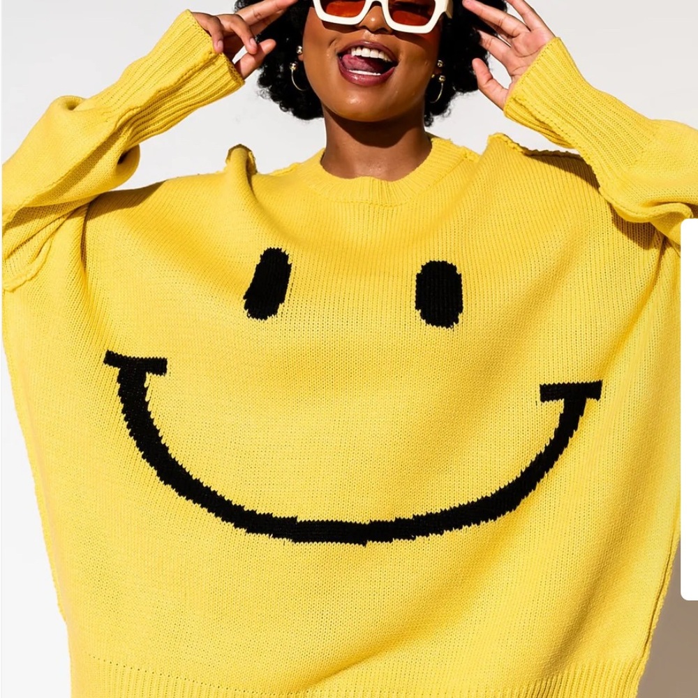 NWOT dressed in lala - Serotonin Smile Oversized Knit in Sunshine Yellow L/XL